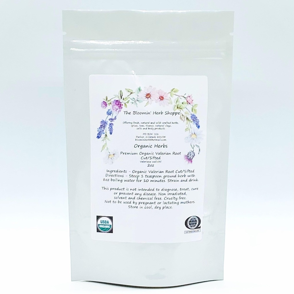 Økologisk Premium Valerian Root Cut Sifted 2oz Den Bloomin Herb Shoppe Valeriana wallichii Fresh Potent Te Tinktur