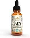 Happy Organic Mood Supplement - av Khroma Urter - 30 Services - Laget i USA - pakket i en glassflaske