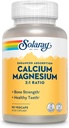 SOLARAY Kalsium Magnesium Supplement, Magnesium og kalsium Kosttilskudd for kvinner og menn, 2:1 Forhold, Bein helse og styrke, Vegan, høy absorpsjon, 60-dagers garanti, 22 Services, 90 Vegkaps