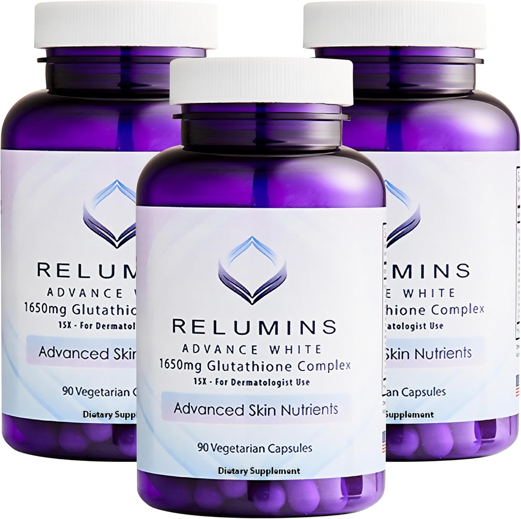 Aluminium L-Glutathione Complex 1650mg - Antioksidant støtte med Alpha Lipoic Acid, NAC, L-metionin, vitamin E, Hud Helse Supplement, laget i USA - 90 Vegetariske kapsler x 3 flasker