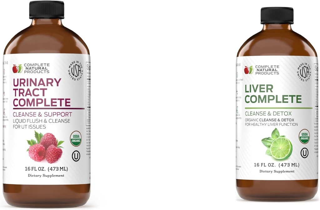 Komplette naturlige produkter urintrakt Complete 12oz & Liver Complete 16oz Bundle