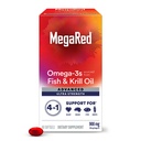 Megared Omega-3 fisk og krill olje Supplement 900mg - Megarred avansert 4in1, 60 mykgels, 2x mer Omega-3, hjerte, felles, hjerne og øye supplement, rød, 60 teller