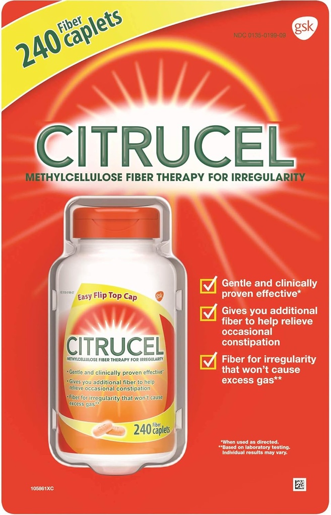 Citrucel Fiber terapi for regelmessighet 500 Mg, 240 kapler