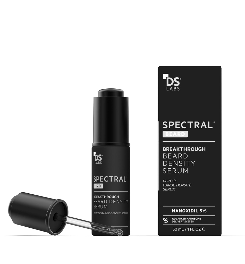 DS Labs Spectral.BRD Bearding Serum, 30ml - Støtter Tykkere, Fullere, ser ansiktshår, med Nanoxidil, Biotin, Niacinamid, Castor Olje & Hyaluronsyre, Ikke-Grazy, Paraben Gratis