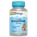 SOLARAY D-Mannose 1000mg med CranActin Cranberry Extract - D Mannose og Cranberry Supplement med vitamin C - Støtter urinveistrakt helse - Vegan, 60-dagers garanti