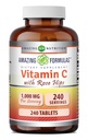 Amazing Formler Vitamin C med Rose HIPS Supplement | 1000 Mg | 240 tabletter ikke-GMO | Glutenfri | laget i USA