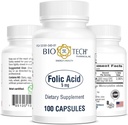Bio-Tech Pharmacal Folic Acid (5 mg, 100 greve)