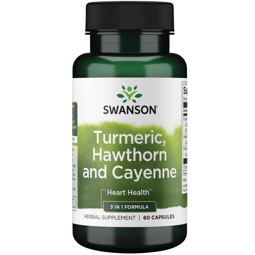 Swanson Full Spectrum Turmeric Hawthorn & Cayenne 60 Kapsler