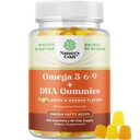 Vegetarisk Omega 3 Gummies for voksne - vegetarisk Omega 3 6 9 DHA Gummies for hjerne bein og hjerte helse og felles støtte - Burpless fisk gratis plantebasert supplement menn kvinner