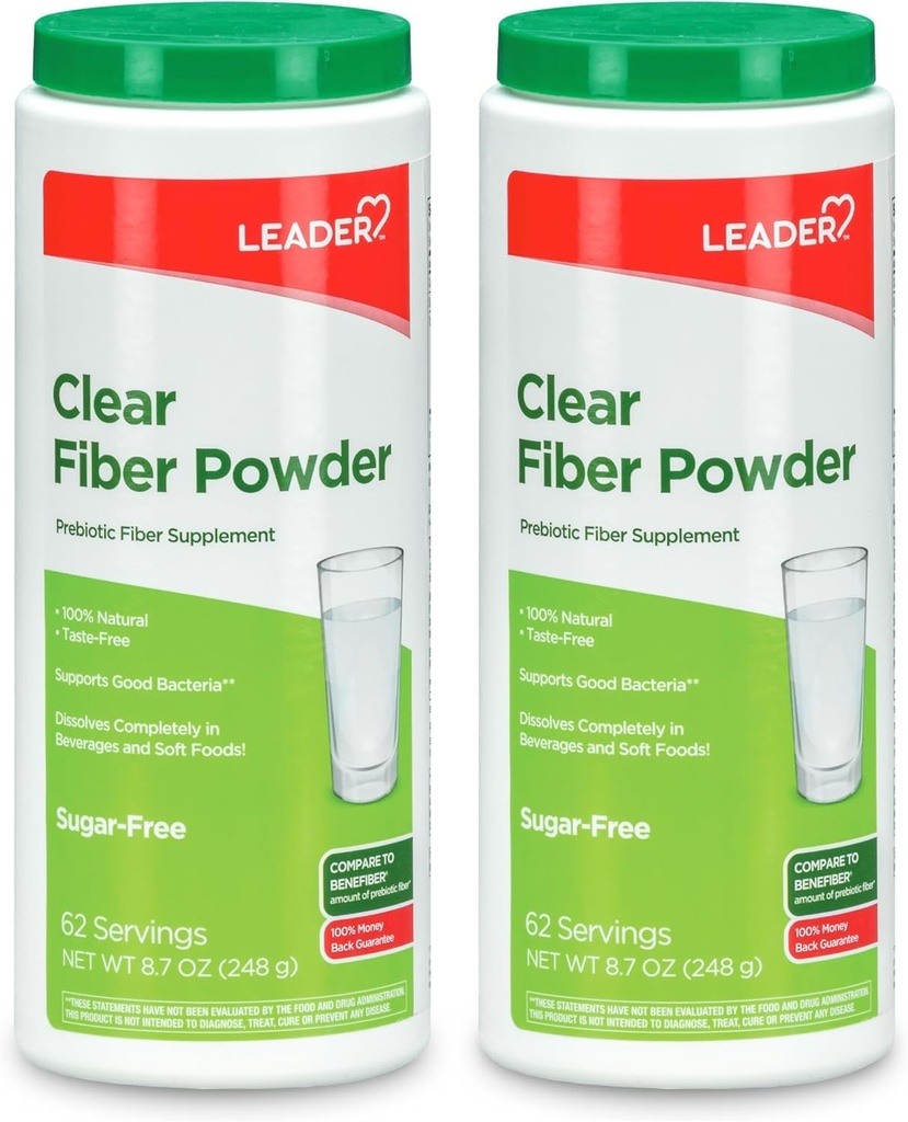 Leder Prebiotiske Fiber Supplement pulver for Digestive Helse, 100% naturlig daglig fiber pulver, sukker-fri, smaksfri, glutenfri, ikke-GMO, ikke-flavorert (pakke med 2)