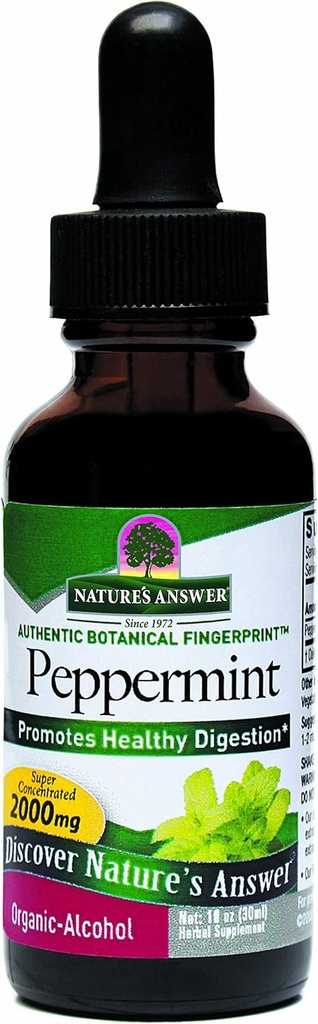 Naturens svar Peppermynte Leaf med organisk alkohol, 1-Fluid Ounce | Digestiv støtte | Minimere Mage Discomfort | Dietary Bowell Support