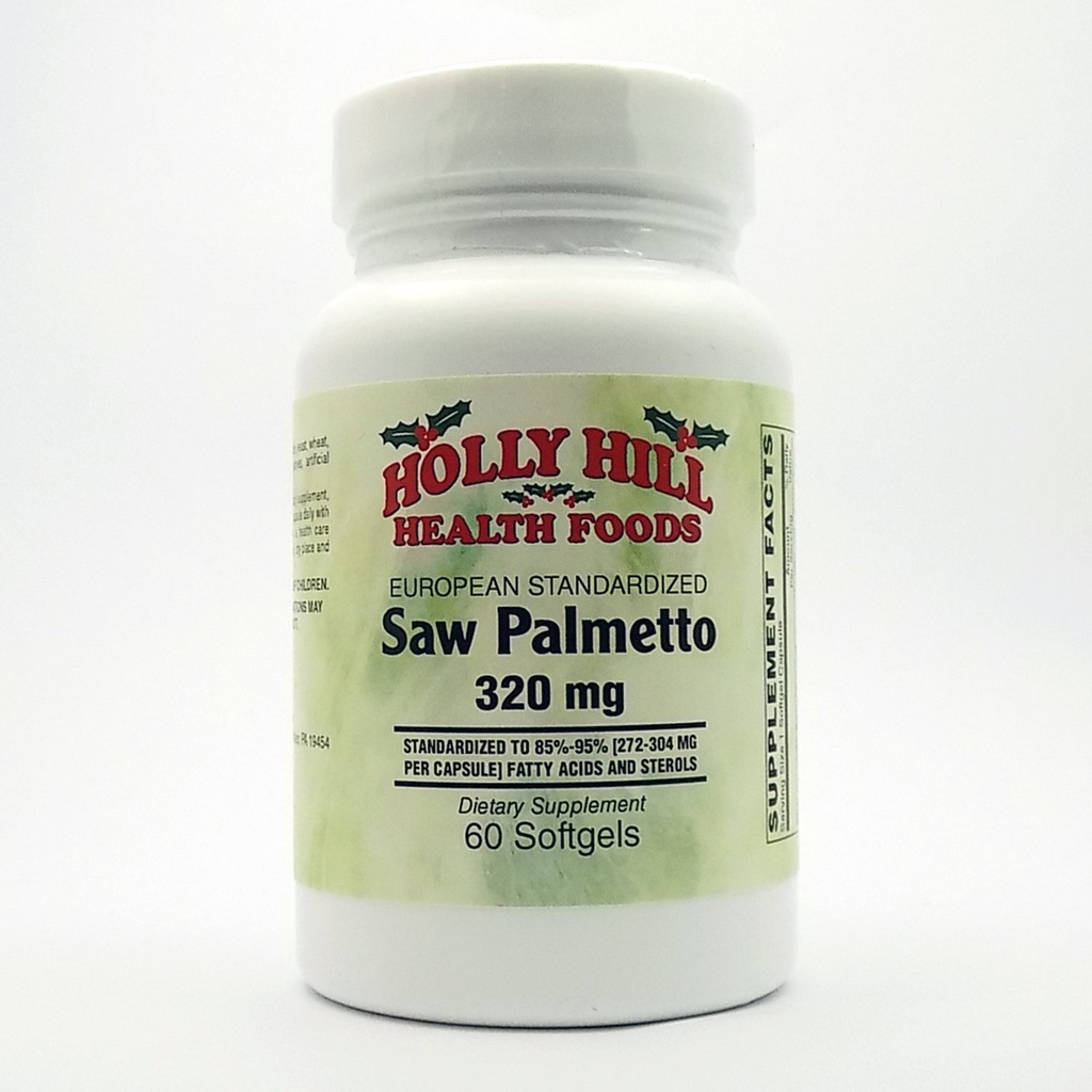 Holly Hill Helse Mat, Europeisk Standardisert Sag Palmetto 320 MG, 60 Softgels