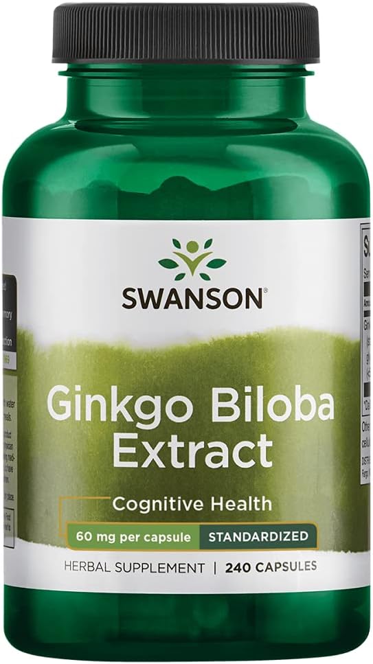 Swanson Ginkgo Biloba ekstraher 24% 60 Milligram 240 kapsler