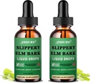 (2 Pakke) Slippery Elm Bark flytende dråper, ren organisk slipperi Elm ekstrakt 1000mg for Digestive Gut Helse, flytende slipperi Elm Tinkture Herbal Supplement, Vegan, alkoholfri, ikke-GMO, Glutenfri