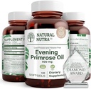 Naturlig Nutra Aften Primrose Olje Supplement fra fettsyre, bidrar til å overvinne kroppssmerter, Nerve helse, fremme Hearth Helse og hud klarhet, hjelper med å redusere Digestive Discomfort, 500 mg, 180 Softgel