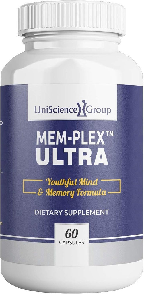 Mem-Plex Ultra, Naturlig minnestøtte Supplement med fosfatidyl Serine, Bacopa Monniera Extract og Neurofactor Hele kaffen fruktekstrakt, 60 kapsler