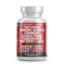 Clean Nutraceuticals Tart Cherry Extract Capsules with Turmeric Moringa Cranberry Chanca Piedra Celery Quercetin ACV Pomegranate L Selenometionine - Uric Levels - 120 Ct