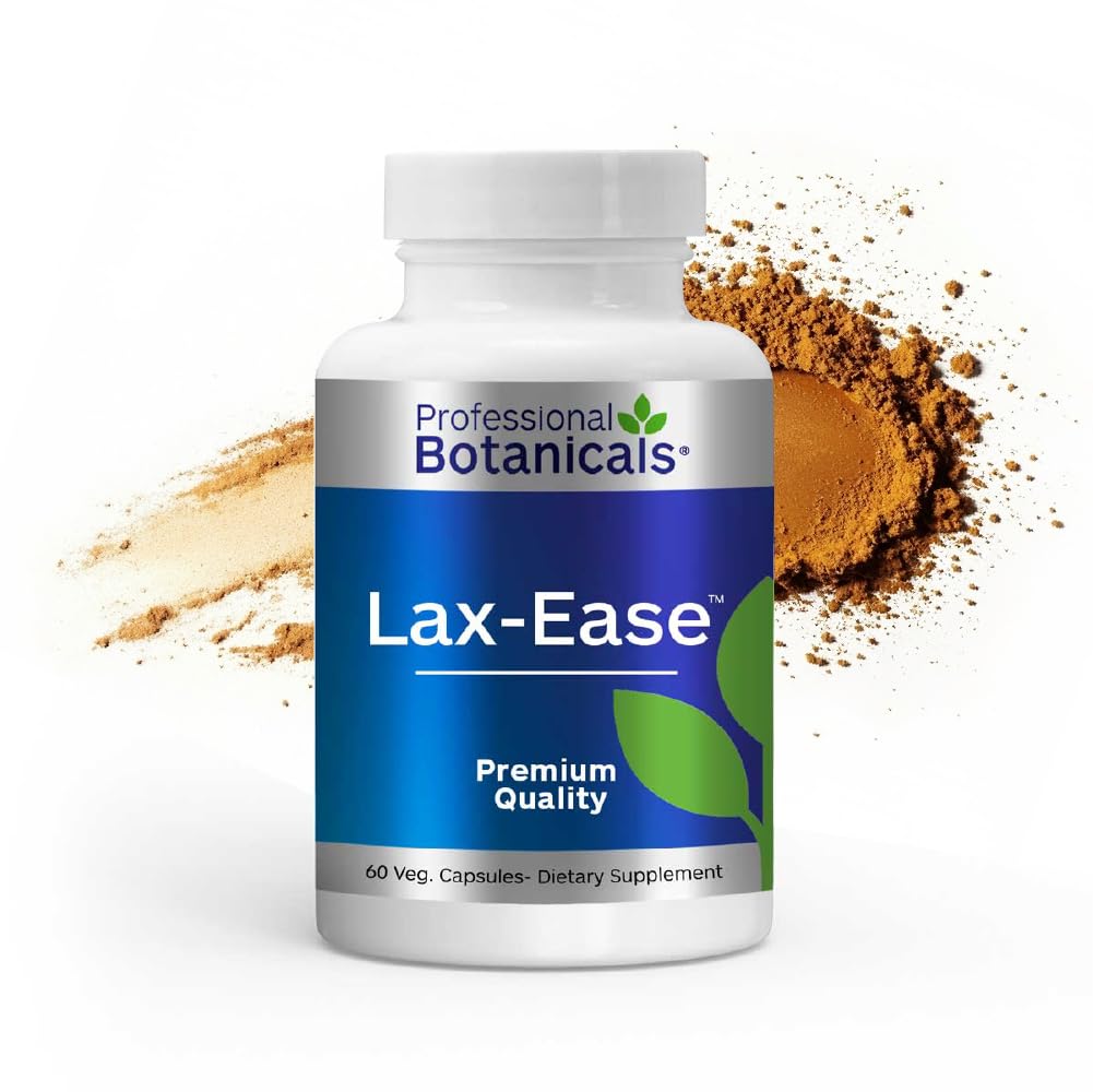 Professional Botanicals Lax Ease – Gentle Botanical Digestive Support for Healthy Bowel Regularity & Natural Elimination – 90 Capsules