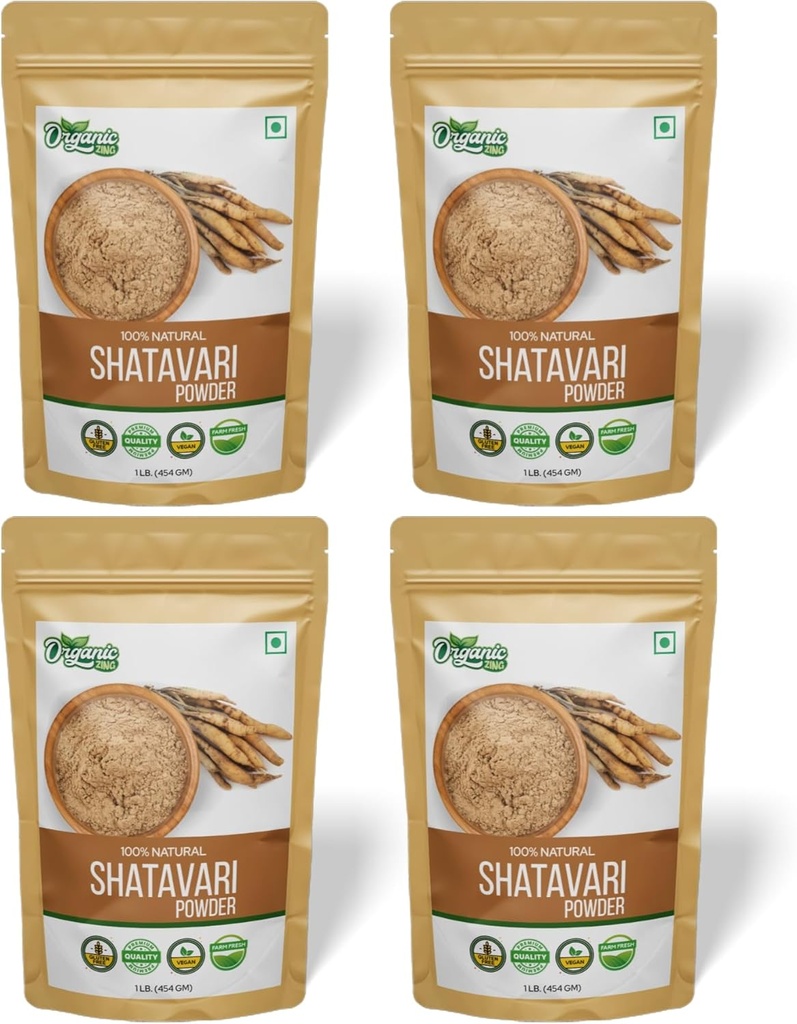 Embrace Your Vitality: Nourish Your Feminine Essence med Shatavari Powder Organic Blend - 16 Ounces (Pack of 4) - En ren og naturlig ayurvedic for Holistisk kvinners helsestøtte
