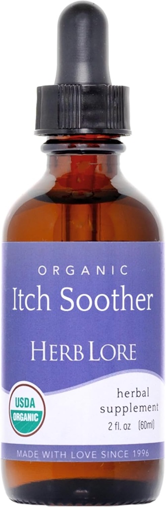 Urt Lore Organic Itch Soother Tinktur - Soothes kløende svangerskap hud og utslett, flytende Melk Thistle, Dandelion & gul Dock Lever støtte Supplement Drops (2 fl oz)