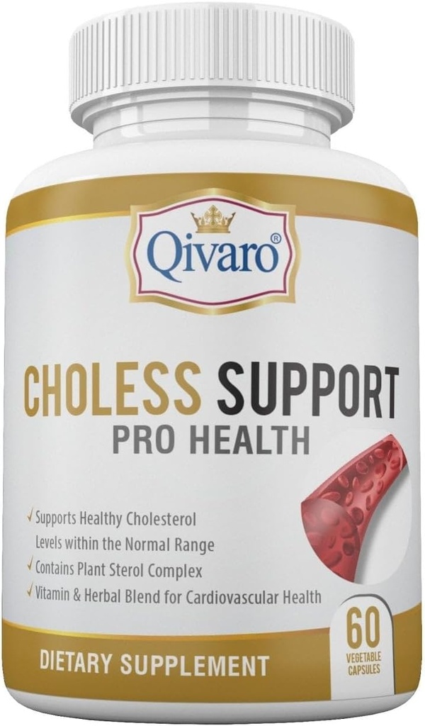 Choless Support Pro Health - Cholesterol & Lipid Management – Infundert med Guggul og hvitløk ekstrakt - Vegansk og ikke-GMO - laget i USA – 60 Kapsler