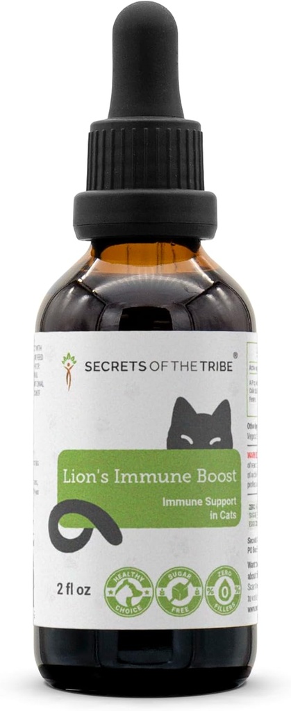 Lions immunforsvar Boost | Naturlig Herbal kosttilskudd | Immun støtte i katter | alkohol-fri ekstrakt, eldre blomster, Calendula, Dandelion Root, Lemon Balm, Fennel 2 oz
