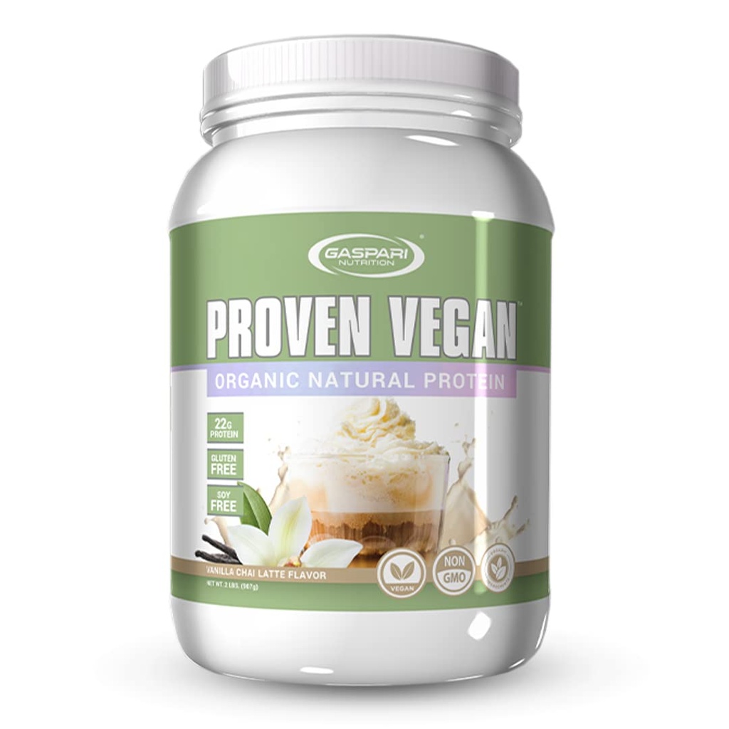 Gaspari Ernæring Proven Vegansk Protein, Organisk Naturlig Protein, Glutenfri, Soya Gratis, NON GMO (2lbs, Vanilla Chai Latte)
