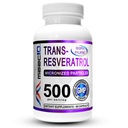 MAAC10 Trans Resveratrol 500 mg Supplement (Micronized Pharmaceutical Grade 99% ren trans-Resveratrol Extract + BioPerine for overlegen absorpsjon) (2X 250mg Kapsler 60ct)