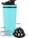 Ice Shaker isolert rustfritt stål Shaker flaske | 26oz, Mint | kald i 30+ timer | Isolert kopp med Twist-on Agitator | Odor-fri flaske for proteinshakes, vann, smoothies, cocktails
