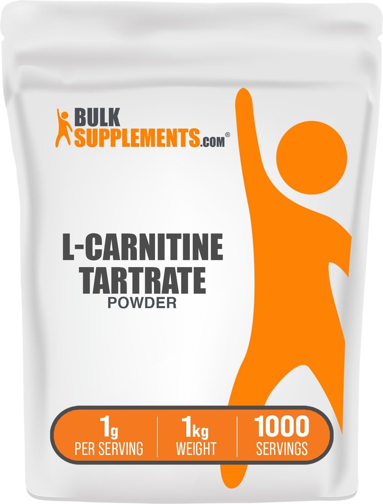 BulkSupplements.com L-karnitin Tartrat pulver - Aminosyre pulver, karnitin kosttilskudd - Unflavored & Glutenfri, 1g per servering, 1kg (2,2 lbs) (Pack of 1)