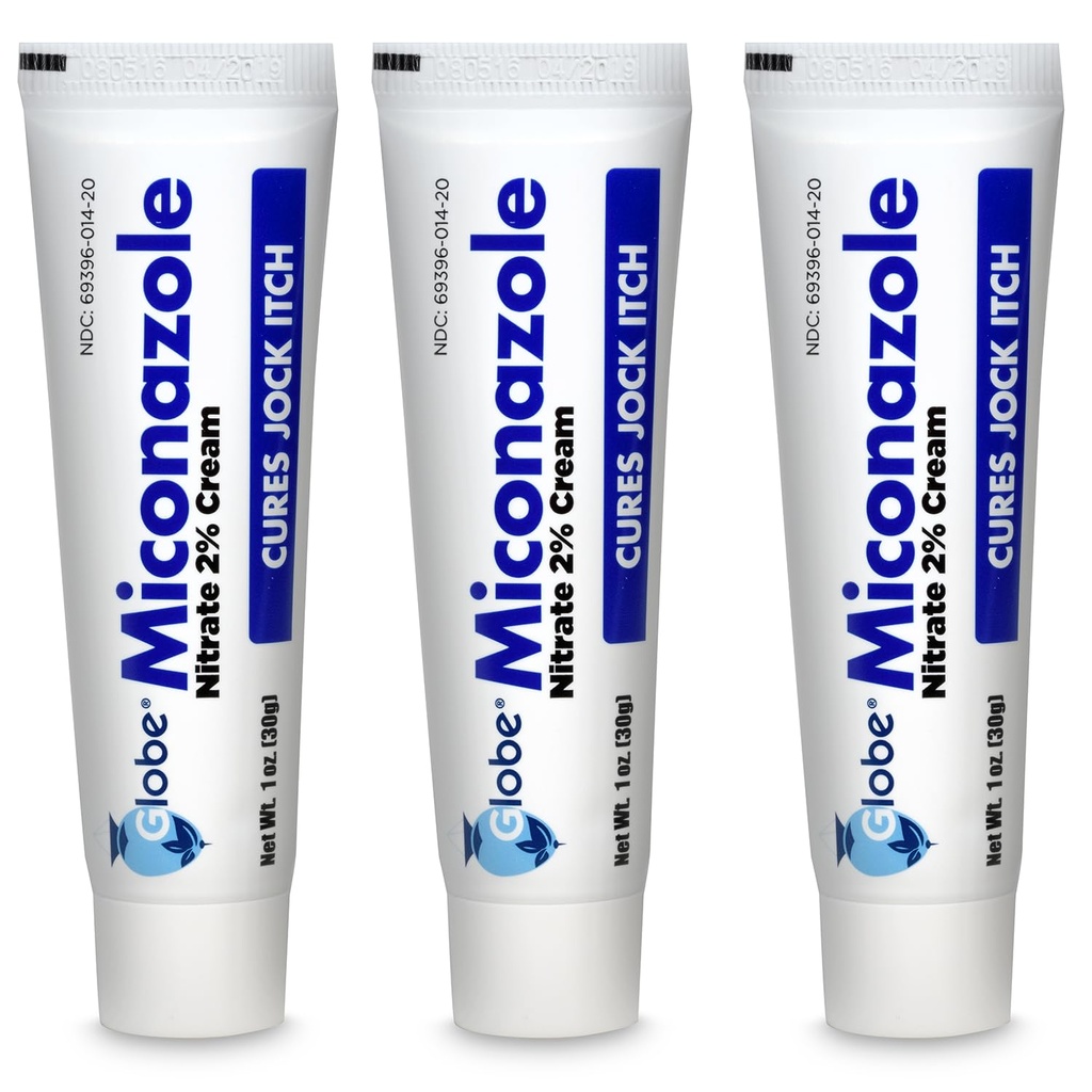 Miconazole Globe (3 Pakke) Nitrate 2% Cream 1 oz, Cures Mest Atletes Fot, Jock Itch, Ringorm og mer.