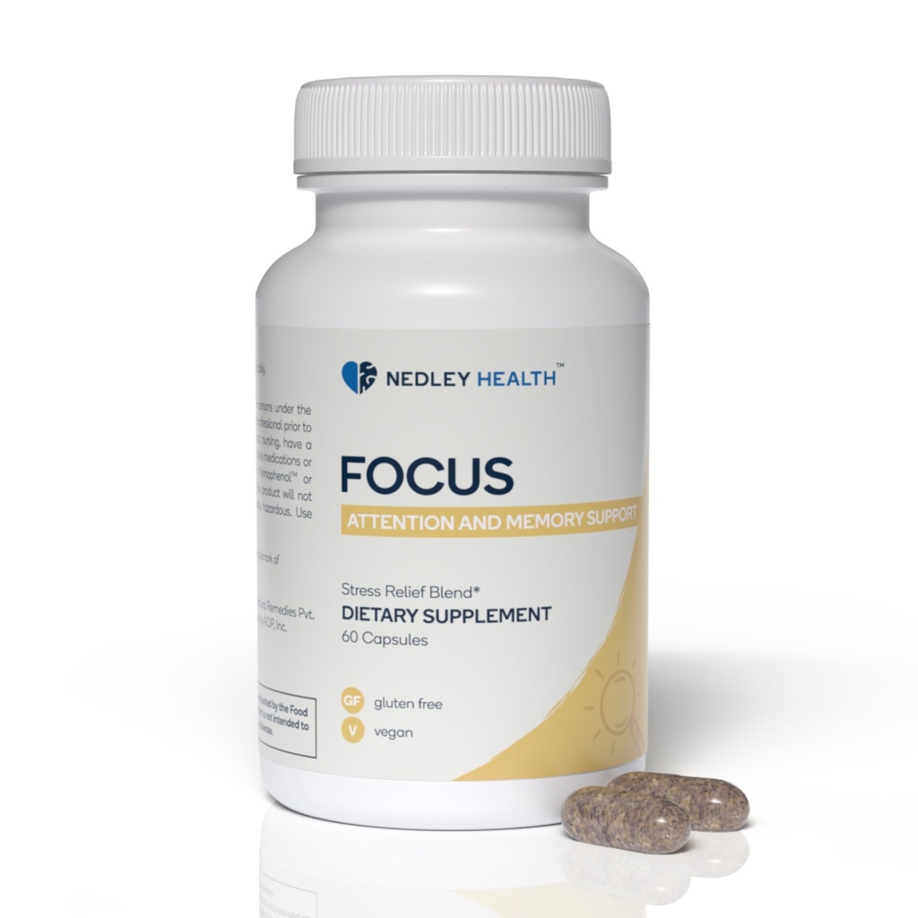 Fokus - Premium Kognitiv Forbedring Supplement med naturlige nootropics - Memofenol, Bacopa, & DMAE - 60 Veggie Kapsler (Focus)