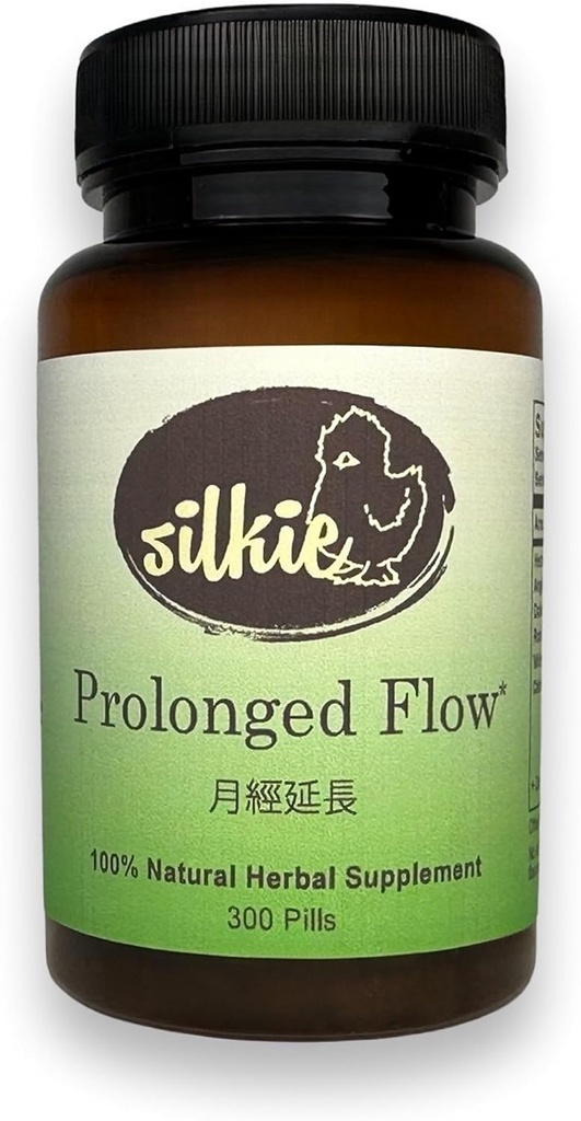 Silkie Forlenget Flow Supplement - Hormonal Balance Support, reduserer og regulerer Menstruell syklus, Hot Flashes & Night Sweats Relief, 300 Count