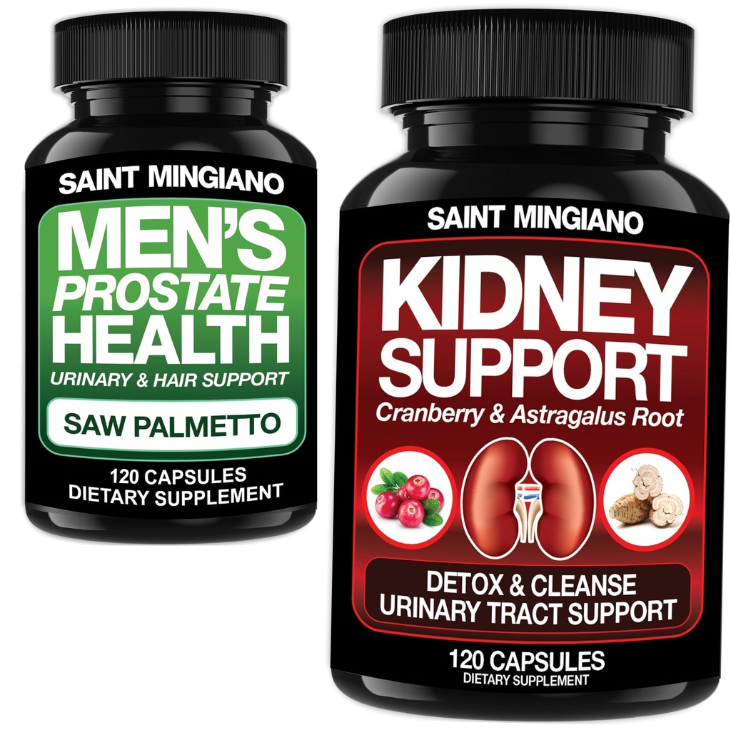 Njurestøtte Cleanse Detox & Repair 120 Casuals - sammen med - Prostata Helse Avanserte Prostata Supplement - 120 Kapsler