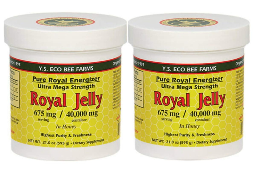 Y.S. Eco Bee Farms, (2 pakke) Royal Jelly, i honning, 675 mg, 1,3 lbs (595 g)