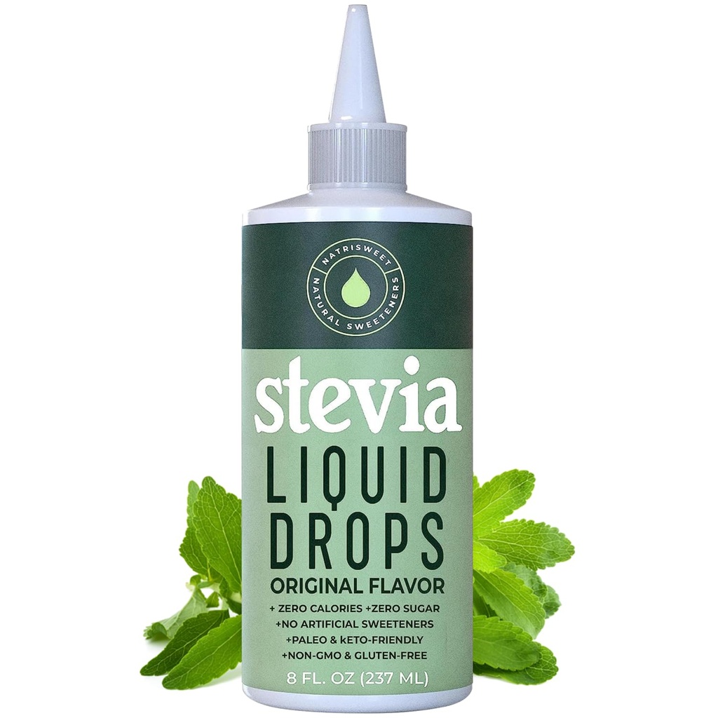 Stevia flytende dråper, 8 fl oz, 1823 serveringer, ren konsentrerte dråper med null kalorier og null karbohydrater, Delicious Sukker substitute Flott for Keto & Paleo dietter, av Natrisweet
