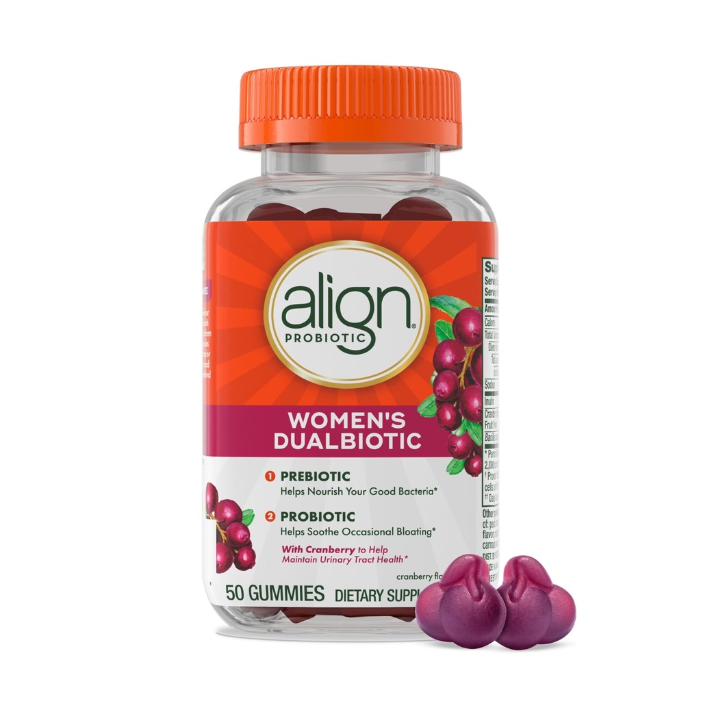Justere kvinners helse, prebiotiske + probiotiske, med Cranberry for feminine helse, hjelpe nourish og legge til gode bakterier for digestive helse, 50 gummier