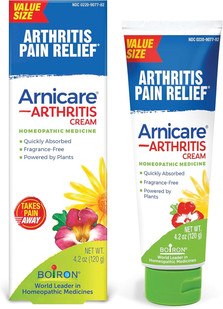 Boiron Arnicare Arthritis Krem for smertelindring av kne, hender, wrists, elbows, ledd og muskler – raskt fravær og fragrance-fri – 4.2 oz