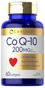 Carlyle CoQ10 200mg Softgels | 60 greve | med svart pepper | Forbedret absorpsjon | Ikke-GMO, Glutenfri Supplement