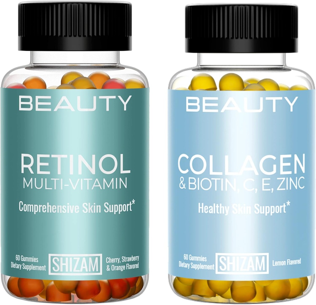 SHIZAM Retinol Multi-Vitamin & Collagen w Biotin Gummies i Combo