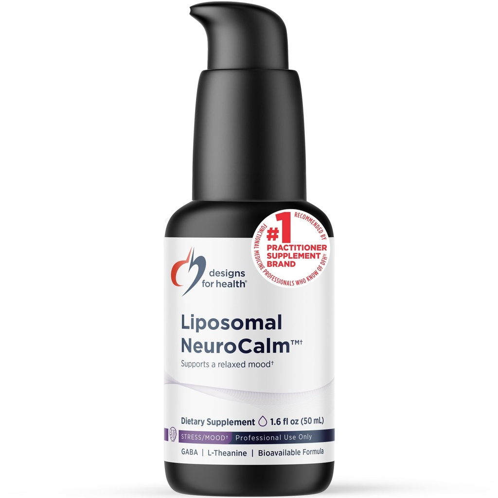 Designer for helse Liposomal NeuroCalm - Flytende GABA + L-Theanine å støtte ro + sunn stressrespons (25 Serveringer / 1,7oz)