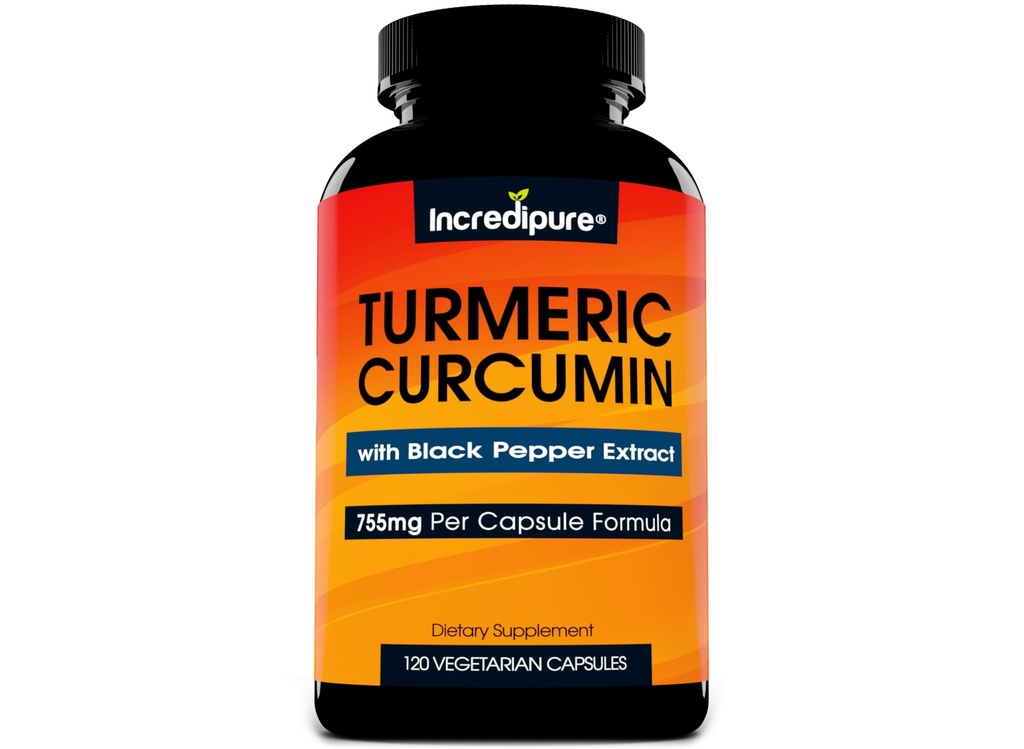 Turmeric Curcumin Supplement m/ BioPerine - 755mg per kapsel, 120 Veggie Caps av Curcumin Incredipure
