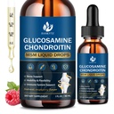 (2 Pack) Glucosamine Chondroitin MSM flytende dråper, høy absorpsjon, antioksidant, immun, bein støtte, MSM Supplement for menn og kvinner, Vegan, sukker-fri, bringebær flavor, 1 Fl Oz