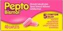 Pepto Bismol Caplets for hemmighet, Heartburn, Indigestion, Upset Mage, og diarré, 5 Symptom Fast Relief i en beleilig form, 40 ct