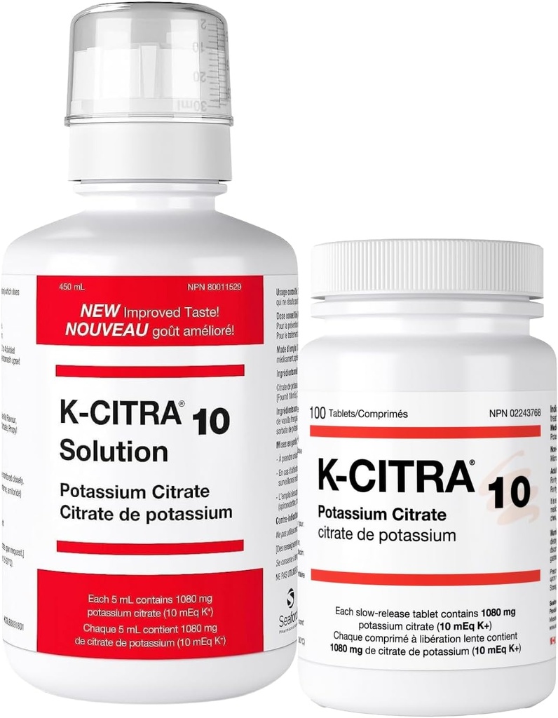 100 tabletter - Kalium Citrat Supplement - Effektiv Alkaliterapi og enkel dosering Regimen - Best for Kalium Depletion & Nyre steiner - Inneholder 1080 mg Kalium Citrat per tablett