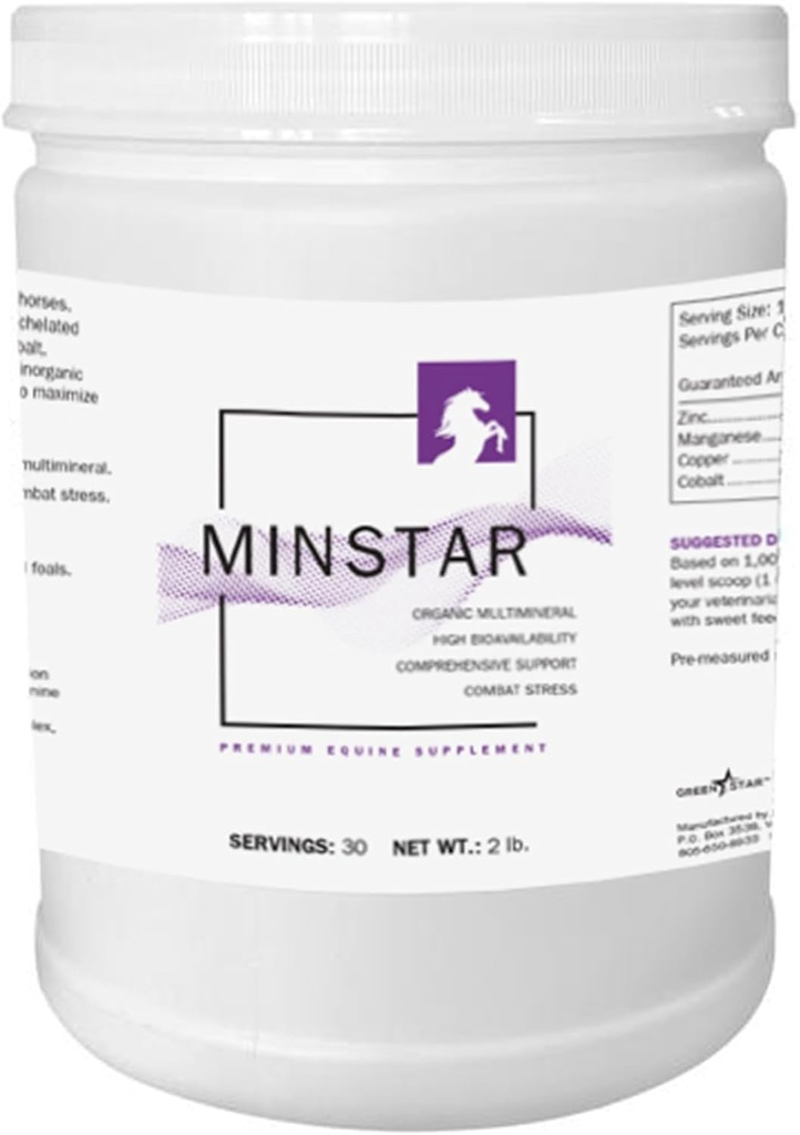 Grønn stjerne, MinStar, pulver equine Supplement, fôradditiv, 2 Lbs