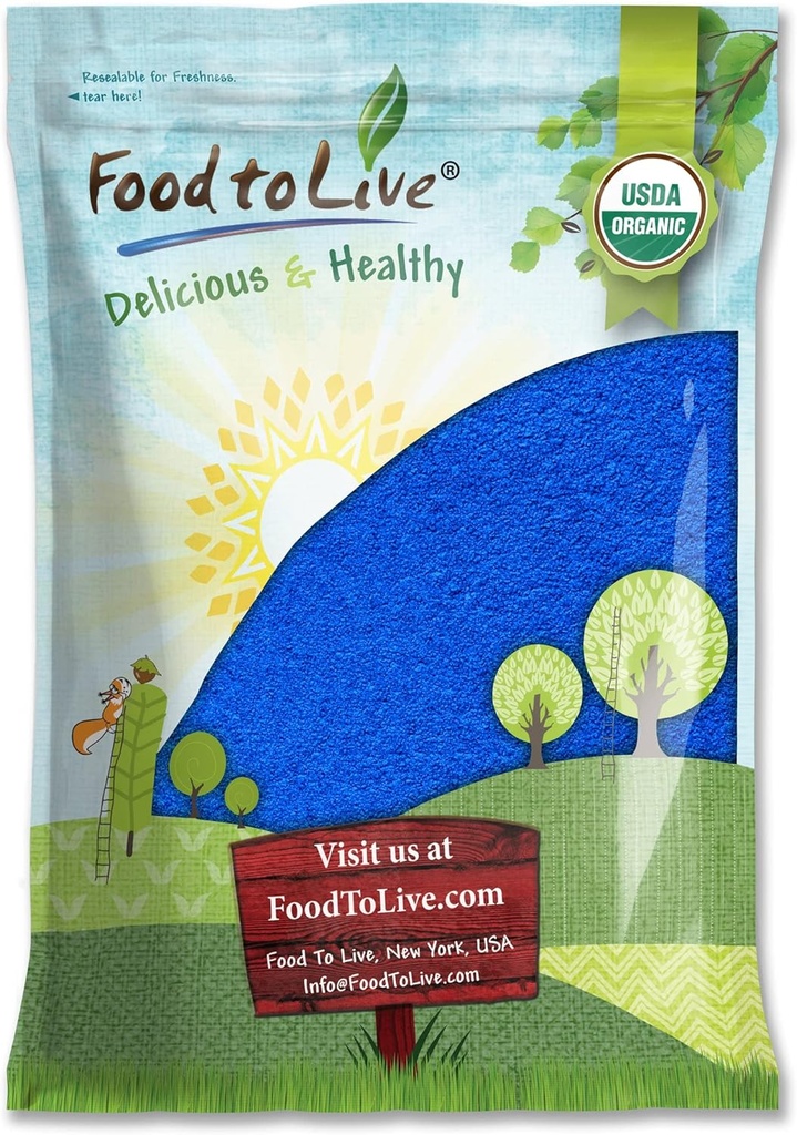 Mat å leve organisk blå spirulina pulver, 8 pund - ikke-GMO, ren rå blå-grønn algae ekstrakt, vegansk, ikke-irradiert, flott for juss, smoothies, rister, drikke og matfarger