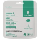 DHA Supplements (60)  Double dobbel konsentrat Omega 3 DHA 500mg PER Kapsel - 1 om dagen | Hjerne- og øyehelsestøtte | Vegan DHA - Omega 3 Algae Olje | DHA 1000mg x 2 Kapsler | 2 måneders forsyning | bærekraftig