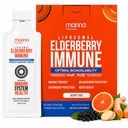Manna vitaminer involvert Liposomal eldrebær immunpakker, vitaminer C, D etc. - Daglig immun støtte for voksne, barn - sukkerfri, ekte eldrebær ekstrakt, Syrup, reisevennlig, 15 Pack