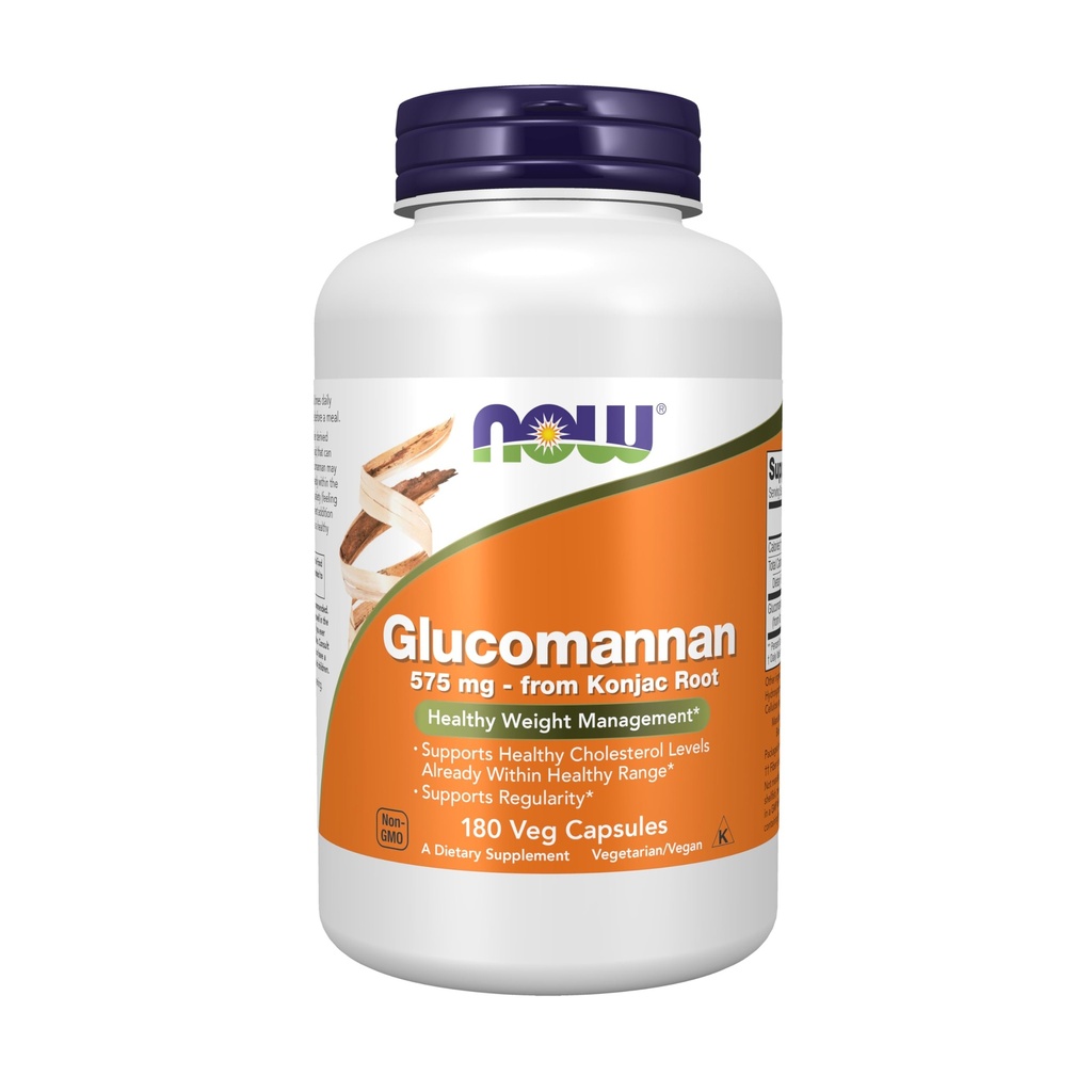 NU Mattilskudd, Glucomannan (Amorfhallus konjac) 575 mg, støtter regelmessighet*, sunn vektkontroll*, 180 Veg Kapsler